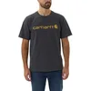 Image de Carhartt, Herren, Lockeres, schweres, kurzärmliges T-Shirt mit Logo-Grafik, Anthrazit Meliert, XL