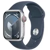Image de Apple Watch Series 9 GPS + Cellular Boîtier en Aluminium Argent de 41 mm avec Bracelet Sport Bleu Orage M/L en occasion ou reconditionné