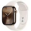 Image de Apple Watch Series 10 (42 mm GPS + Cellular) Montre connectée avec Boîtier en Titane Or et Bracelet Sport lumière stellaire (S/M). Suivi de l’activité Physique, app ECG, écran Retina Toujours activé