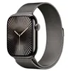 Image de Apple Watch Series 10 (46 mm GPS + Cellular) Montre connectée avec Boîtier en Titane Ardoise et Bracelet Milanais Ardoise (S/M). Suivi de l’activité Physique, app ECG, écran Retina Toujours activé