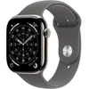 Image de Apple Watch Series 11 GPS + Cellular - 42mm - Boîtier Natural Titanium - Bracelet Stone Grey Sport Band - S/M