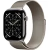 Image de Apple Watch Series 11 GPS + Cellular - 46mm - Boîtier Natural Titanium - Bracelet Natural Milanese Loop - S/M