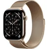 Image de Apple Watch Series 11 GPS + Cellular - 46mm - Boîtier Gold Titanium - Bracelet Gold Milanese Loop - M/L