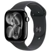 Image de Apple Watch Series 11 GPS 46mm Boitier en Aluminium Noir de Jais avec Bracelet Sport Noir M/L en occasion ou reconditionné