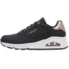 Image de Skechers Femme Uno Shimmer Away Chaussures-lifestyle, Black Durabuck Rose Gold Duraleather Trim, 37 EU