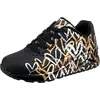Image de Skechers Femme Uno Metallic Love Trainers, Black and Multi Metallic Heart Print Durabuck, 36 EU