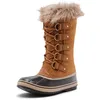 Image de Sorel Femme Joan of Arctic Boot WP Bottes de Neige imperméables, Camel Brown Black Collection 2024 2025, 41 EU