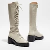 Image de Stuart Weitzman - Bottes en Cuir Soho blanc chiné - Talon 7 cm 38