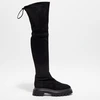 Image de Stuart Weitzman - Cuissardes en Velours de Cuir Bedfordland noires - Talon 5 cm 40