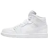 Image de Air Jordan 1 Mid Chaussures (554724-136, Blanc/Blanc-Blanc), Blanc/blanc/blanc, 49.5 EU