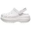 Image de Crocs Sabots Classiques Mega Crush Unisexes | Chaussures à Plateforme, Blanc, 6 UK