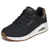 Image de Skechers Baskets Uno Jungle NiteSneaker pour Femme, Durabuck - Maille en Daim imprimé léopard - Noir, 38 EU