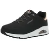 Image de Skechers Femme Uno Shimmer Away Trainers, Black Durabuck, Rose Gold Duraleather/Mesh Tr, 36 EU