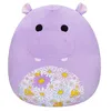 Image de Squishmallows Original Peluche de 50 cm- Hanna L'Hippopotame Violet au Ventre Fleuri - Peluche Officielle Jazwares