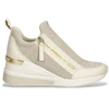 Image de Michael Kors pour femme. 43S3WIFS4D Baskets Willis beige (36), Doré, 5 à 8 cm, Fermeture éclair, Casuel