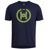 Image de Under Armour Hommes Run Everywhere Wreath SS Tee Vêtements de Course Chemise de Course Midnight Marine 410/High Vis Jaune 731 - Bleu Foncé L, Midnight Navy 410/High Vis Yellow 731, L