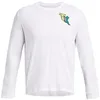 Image de Under Armour Hommes Run Everywhere Longsleeve Vêtements De Course Top De Course White 100/Circuit Teal 464 - Blanc L