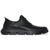 Image de Skechers pour homme. 205046 Garza Gervin Slip-ins Baskets en cuir Gervin noir (42), Plat, Lacets, Casuel