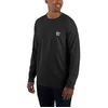 Image de Carhartt Big & Tall Force T-shirt à manches longues et poche pour homme Coupe décontractée, noir, Taille L