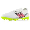 Image de New Balance Furon Dispatch Fg V7+ Chaussures de football unisexes pour adulte, Blanc/Hi-lite/rose fluo, 11 Wide Women/9.5 Men
