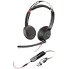 Image de Micro-casque filaire Poly Blackwire 5220 stéréo Noir USB-C + connexion 3,5 mm + adaptateur USB-C et USB-A en occasion ou reconditionné