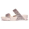 Image de FitFlop Sandales d'été Lulu à paillettes pour femme   Légères et confortables avec soutien naturel de la voûte plantaire, rose, 39 EU