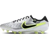 Image de NIKE Tiempo Legend 10 Elite Chaussures de Football à Gazon Normal pour Homme, argenté métallisé/Noir/Volt, Taille 41 EU, Volt argenté métallisé, 41 EU