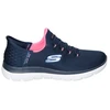 Image de Skechers pour femme. 150123 Slip-ins: Summits - Diamond Dream bleu (38), Tissu, Plat, Lacets, Casuel, Sport