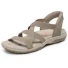 Image de Skechers Femme Reggae Slim-Stretch Flex Hands Free Slip-ins Sandale, Taupe, 40 EU