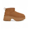 Image de UGG pour femme. 1158311 Classic Ultra Mini New Leather Booties brown (41), Cuir, Marron, 3 à 5 cm, Aucun, Casuel