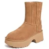 Image de UGG Bottes Classiques en Cuir à Double Couture Nouveau Marron