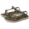 Image de Teva Sandale Slim Lea Original pour femme, Olive/motif burnt, 41 EU