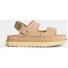 Image de Ugg - Sandales Goldenstar Glide en cuir beige 36