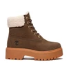 Image de Timberland pour femme. TB0A2PU6W011 Stone Street bottes en cuir marron (36 W), 3 à 5 cm, Lacets, Casuel
