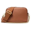 Image de Michael Kors pour femme. 32S5GYTC5L Sac à bandoulière moyen Bryant en cuir grainé marron (OSFA), Casuel