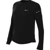 Image de Nike Swift Dri-Fit UV HQ0503-010 Haut de Course à Manches Longues avec col Rond pour Femme, Noir/argenté réfléchissant, Taille M