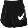 Image de Nike One Swoosh HJ2195-010 Short de Course avec Technologie Dri-Fit, Slip intégré et Taille Moyenne, pour Femme, Noir, Taille XL