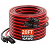 Image de VEVOR Câble d'Extension de Panneau Solaire, 6,1 m, 10 AWG, avec Connecteurs Femelles et Mâles, CC 1500 V, Étanche IP67, pour Panneaux Solaires Domestiques, de Bateaux, Camping-cars, Toits, Lot de 2