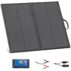 Image de VEVOR Panneau Solaire Portable 100 W Chargeur Solaire Pliable Monocristallin à Cadre pour Camping, Randonnée, Camping-car, Type N 16BB, Haut Rendement 24%, IP67, avec Contrôleur PWM 30 A, Sortie MC4
