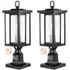 Image de VEVOR Lampadaire extérieur, lot de 2, luminaires étanches 450 mm, avec base de montage sur pilier 9 cm, abat-jour verre, éclairage anti-foudre crépuscule à l'aube pour patio, jardin, allée, terrasse