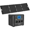 Image de VEVOR Station Électrique Portable 1800 W Générateur Solaire Portable Panneau Solaire 200 W Batterie Secours LiFePO4 1008 Wh pour Urgence Domestique, Camping, Voyage Camping-car, avec 9 Ports de Sortie