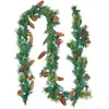 Image de VEVOR Guirlande de Noël, 2,7 m, Guirlande de Pin Artificiel Lumineuse, Décoration de Noël Verte, avec Baies Rouges, Pommes de Pin, pour Manteau de Cheminées, Cheminées, à Suspendre, à Poser, Couronnes