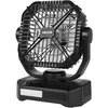 Image de VEVOR Ventilateur Solaire Rechargeable 10400 mAh Ventilateur Portable Silencieux 20 cm, avec Éclairage LED, Panneau Solaire 7 W, 4 Vitesses, Minuterie, pour Camping, Extérieur, Pique-nique, Barbecue