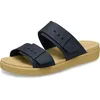 Image de Crocs Brooklyn Buckle Sandales basses compensées pour femme, Noir/camel, 33-34 EU
