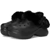Image de Crocs Sabots doublés Bae pour femme, pantoufles à plateforme pelucheuse, noir, 5