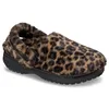 Image de Crocs Sabots classiques unisexes pour adulte, chaussons pelucheux, Sépia/Léopard, 8 Women/6 Men