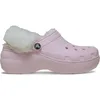Image de Crocs Classic Platform Fuzz Lined Clog 34-35 EU Pink Milk