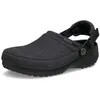 Image de Crocs Sabots classiques en toile unisexes pour adultes pour homme et femme, Daim noir, 7 Women/5 Men