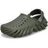 Image de Crocs Sabots Echo unisexes pour adulte, olive poussiéreux, pointure 13 femmes/11 hommes