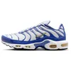 Image de NIKE Air Max Plus TN Baskets pour homme, Blanc Varsity Maïs Lyon Bleu, 42.5 EU